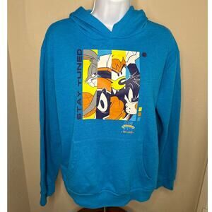 Stay Tuned Space Jam A New Legacy Blue Boy's Hoodie Size XL